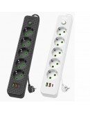 Разклонител 5 гнезда 2 USB и 1 type за захранване